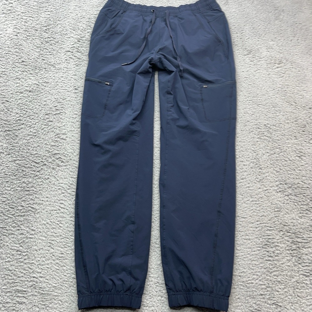 Eddie Bauer Fleece Lined Joggers Womens 8 Hiking Guide Pants Blue Zip Pockets